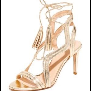 Club Monaco Metallic Gold Strappy Heels